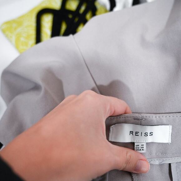 Reiss JOANNE SLIM FIT TAILORED TROUSERS in Taupe Size 6 - Picture 6 of 8